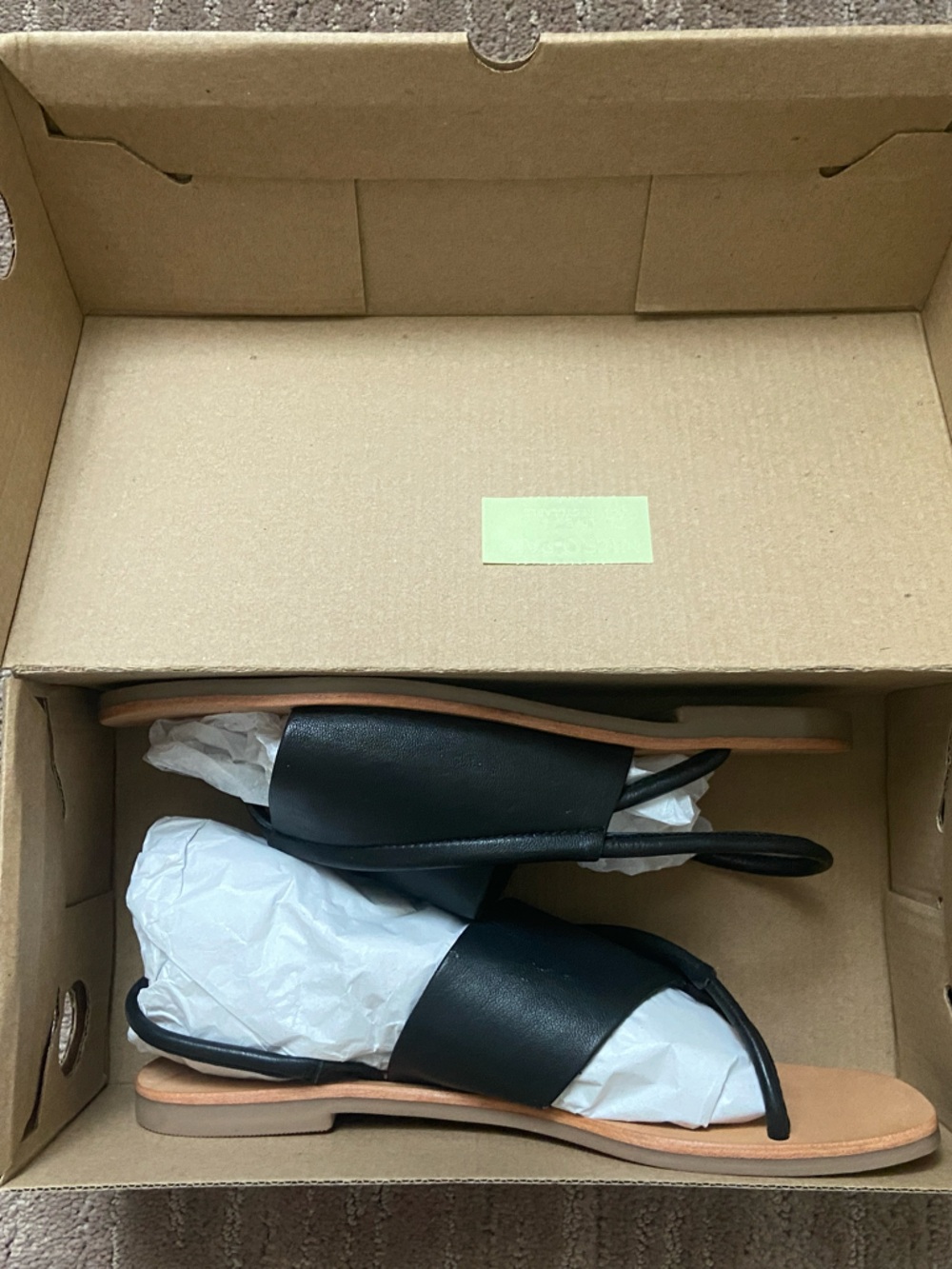 Matisse Black Leather Slingback Toe-Loop Sandals “Shayla” - Picture 7 of 7